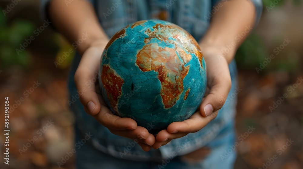 Environment Earth Day hands holding background outdoor boy world map globe Environment Earth Day hands holding background outdoor boy world map globe