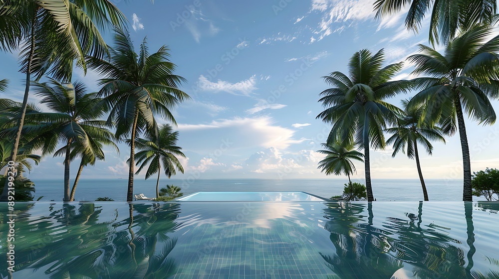 Fototapeta premium palm trees on the beach