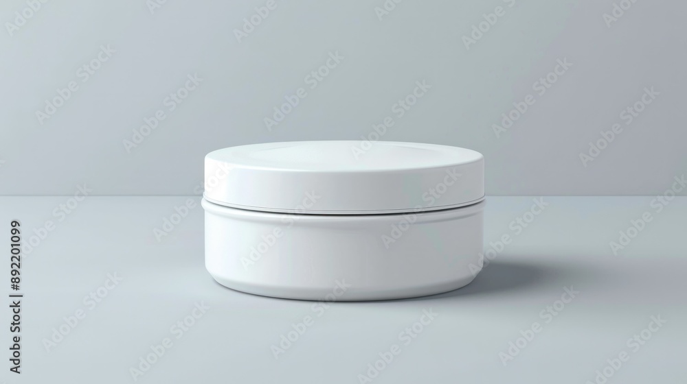 Round white matte plastic jar with lid for cosmetics - body cream, butter, scrub, bath salt, gel, Round white matte plastic jar with lid for cosmetics - body cream, butter, scrub, bath salt, gel,