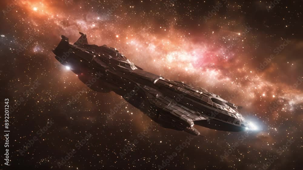 Futuristic Spaceship in the Cosmos Futuristic Spaceship in the Cosmos