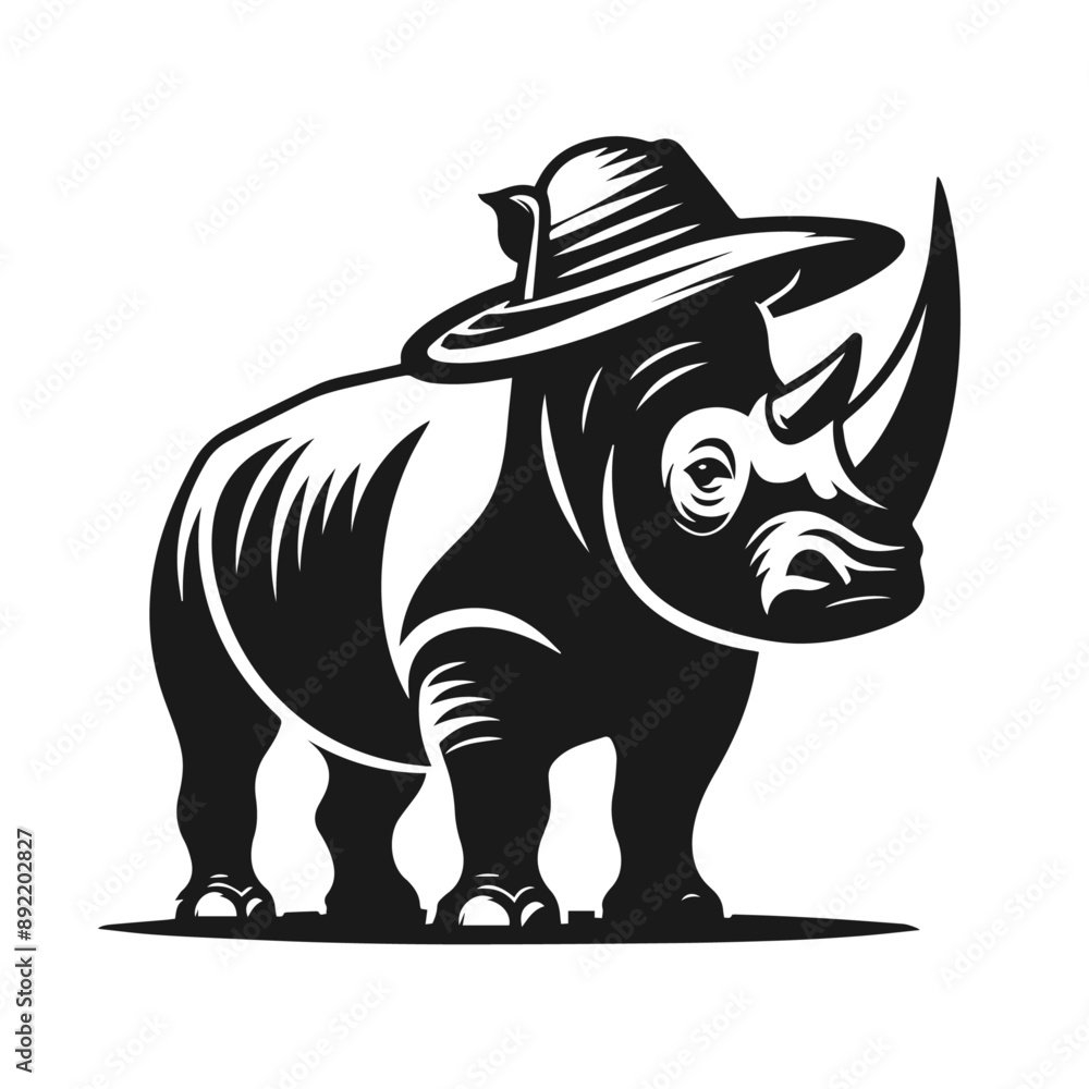 Fototapeta premium Clean Black and white Vector silhouette of a Zebra on white background