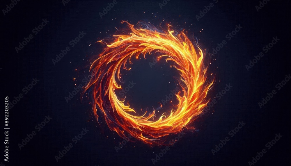 Luminous Inferno: Fire Ring in Black Surround Luminous Inferno: Fire Ring in Black Surround