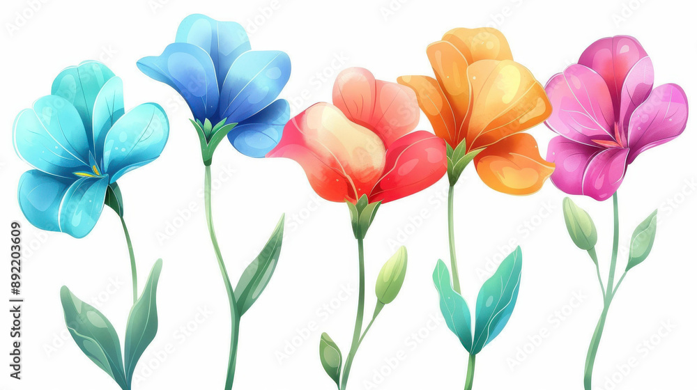 Delicate watercolor wild sweet pea flowers create a charming floral set, perfect for summerthemed designs on a clean backdrop. Delicate watercolor wild sweet pea flowers create a charming floral set, perfect for summerthemed designs on a clean backdrop.