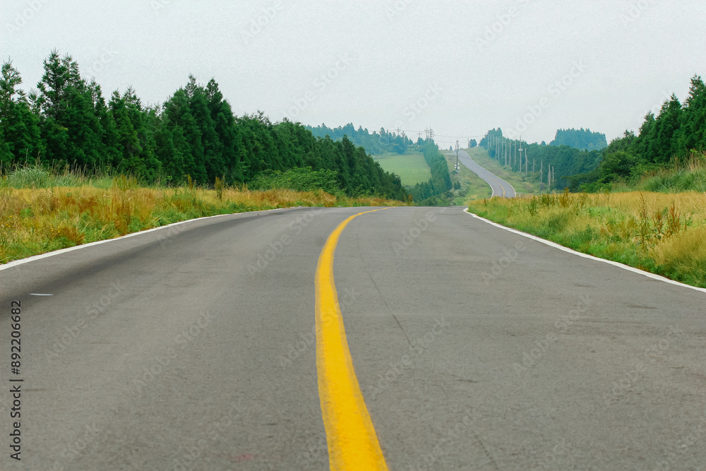 Naklejka premium a curved road to the horizon