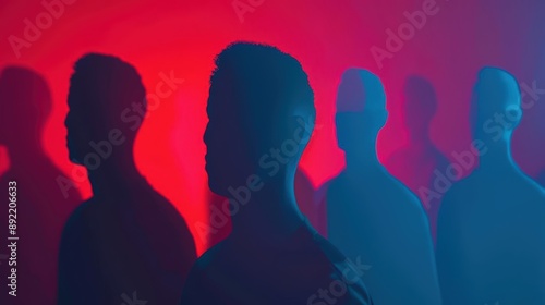 A Close-up Shot of a Abstract group of individuals with radiant color palettes