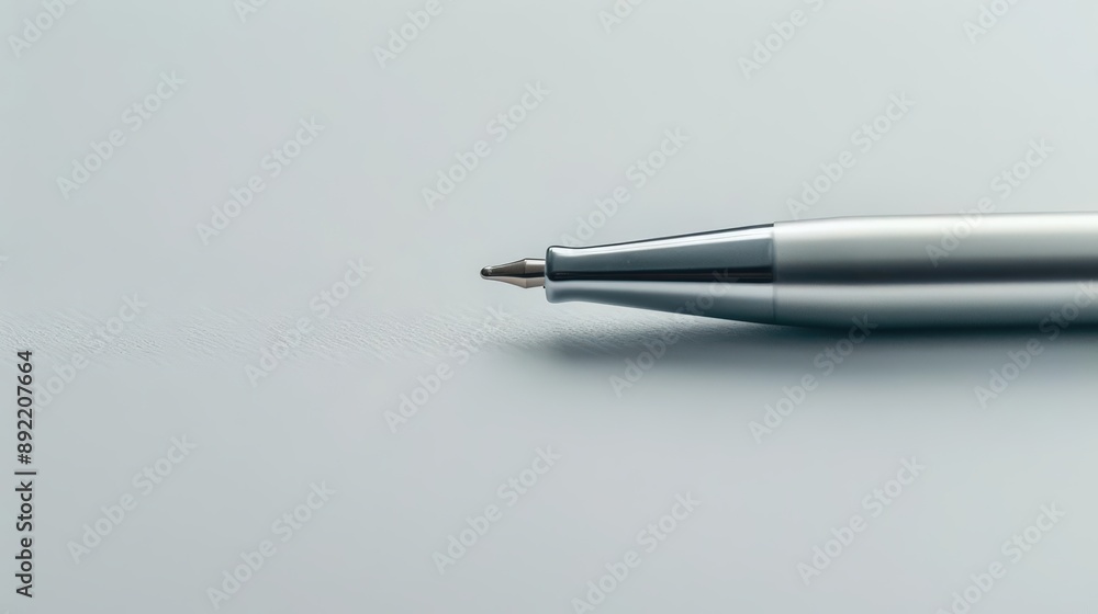 Close-up of a sleek modern pen resting on a blank sheet of paper, emphasizing simplicity and elegance
