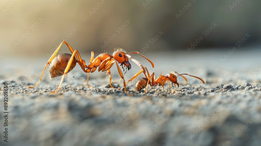 A group of ants that are standing in the dirt A group of ants that are standing in the dirt