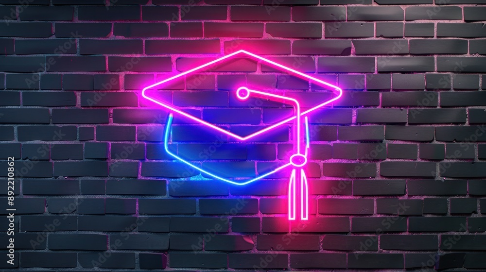 ector realistic isolated neon sign of Graduation ector realistic isolated neon sign of Graduation