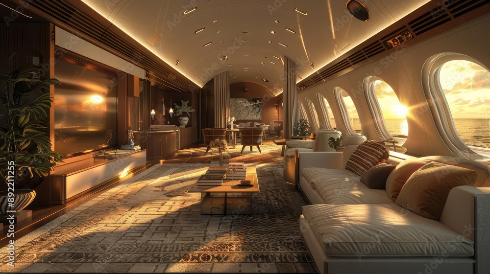 Fototapeta premium Luxury travel experience with private jets, elegant hotels, and exclusive destinations