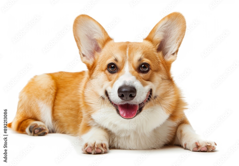 Adorable Smiling Corgi on a Pure White Background. Adorable Smiling Corgi on a Pure White Background.