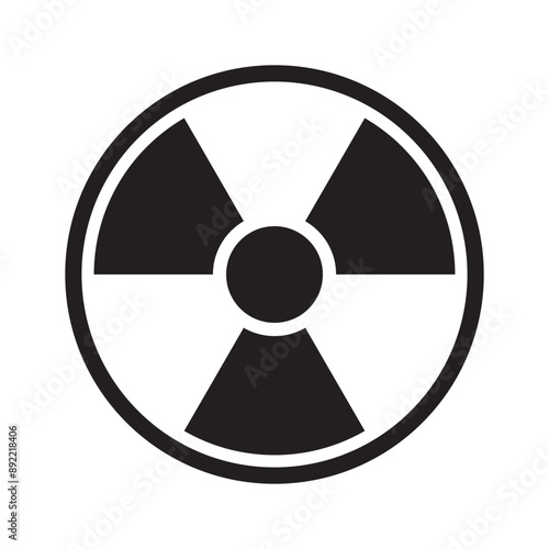 Radiation icon. Radiation sign. Nuclear threat symbol. Hazardous radiation. Danger warning icon. Nuclear safety. Radioactive waste.