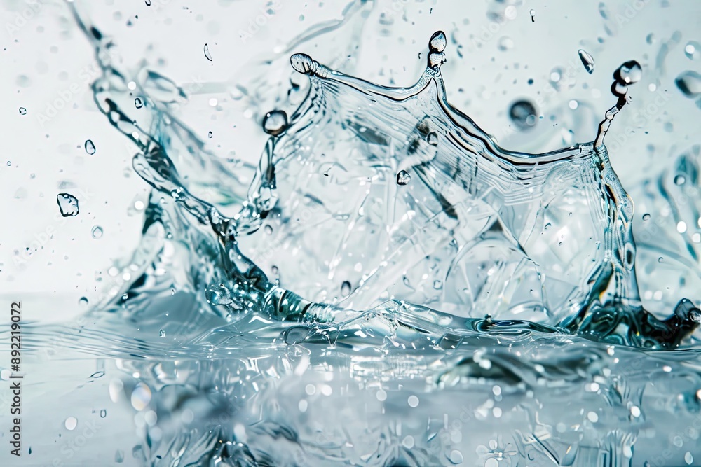 A Crystal Clear Water Splash Forms an Abstract Design A Crystal Clear Water Splash Forms an Abstract Design