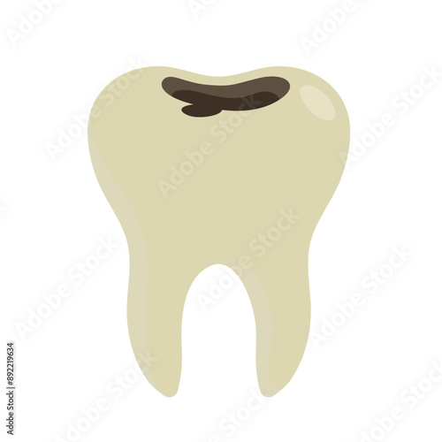 bad tooth cavity flat vector illustration clipart