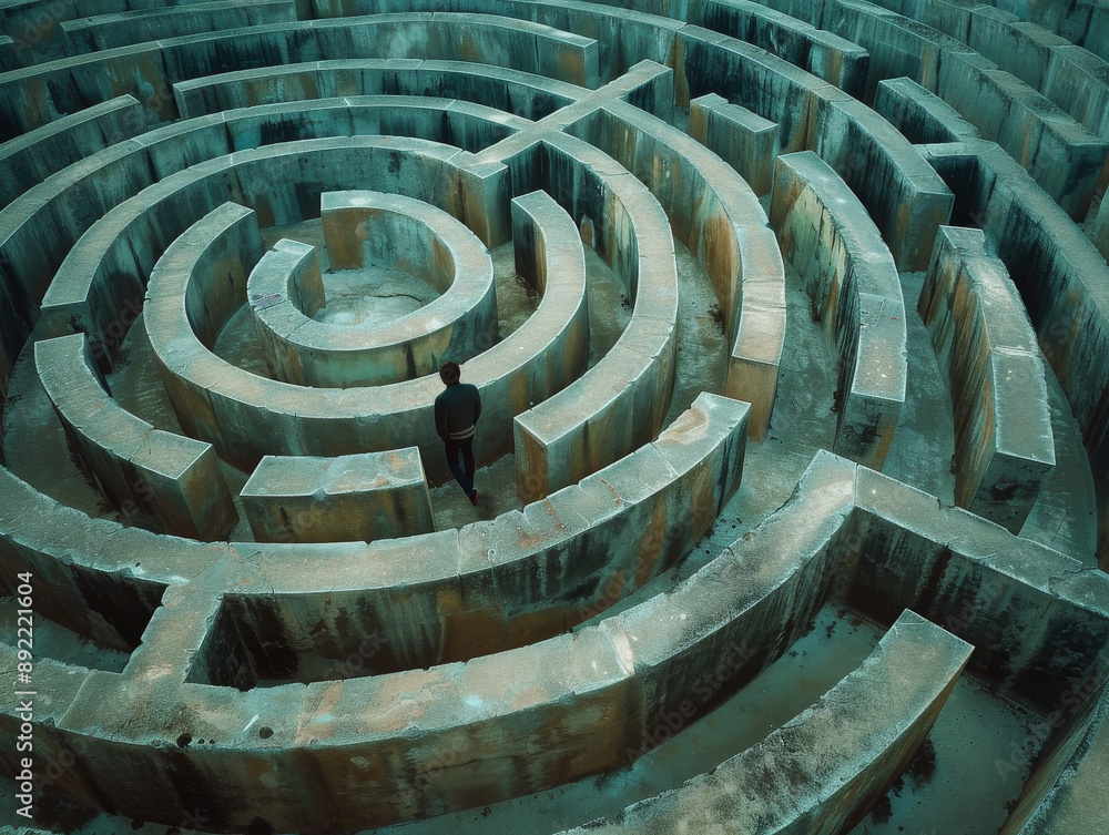 Person Navigating a Supernatural Maze Person Navigating a Supernatural Maze