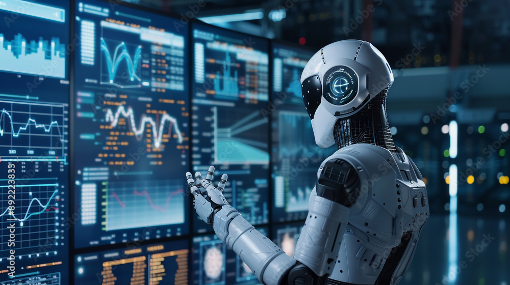 Businessman use AI technology for business management development Businessman use AI technology for business management development