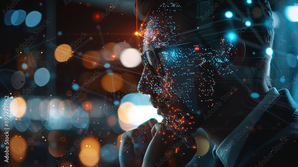 Businessman use AI technology for business management development Businessman use AI technology for business management development