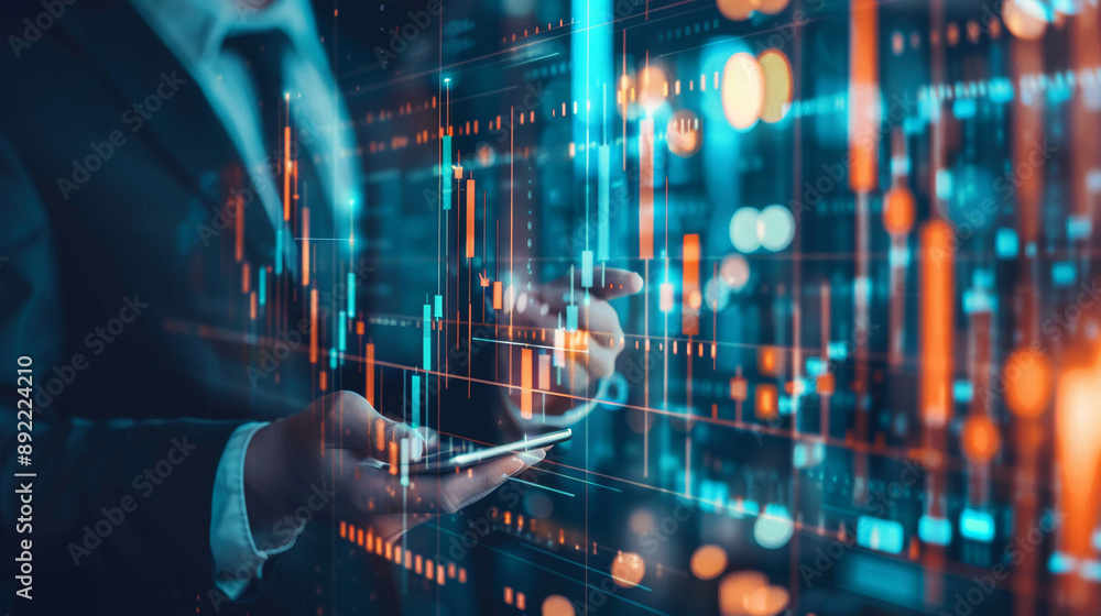 Businessman use AI technology for business management development Businessman use AI technology for business management development
