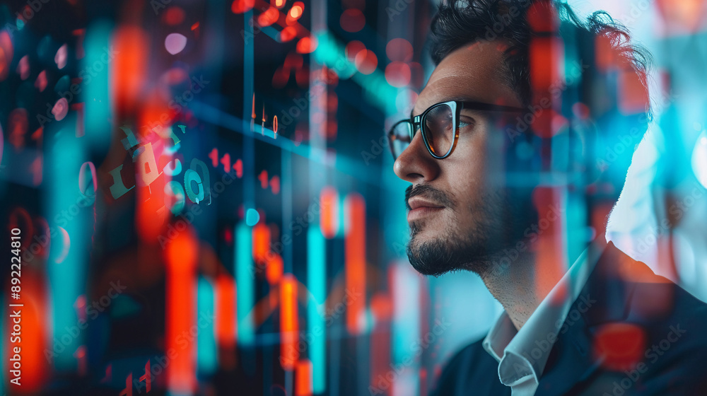 Businessman use AI technology for business management development