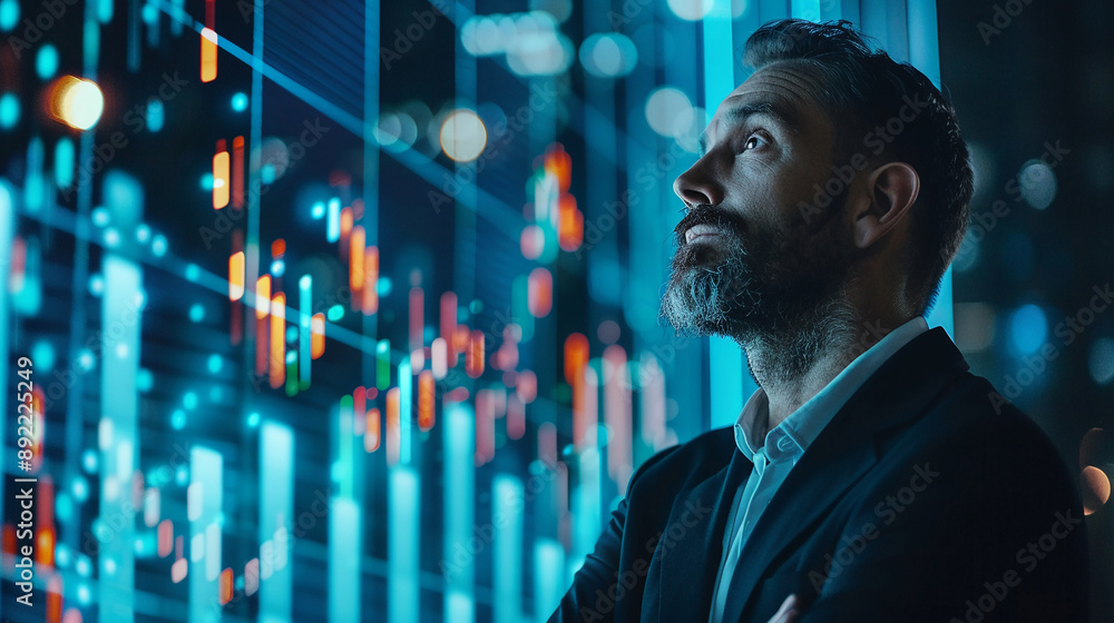 Businessman use AI technology for business management development Businessman use AI technology for business management development