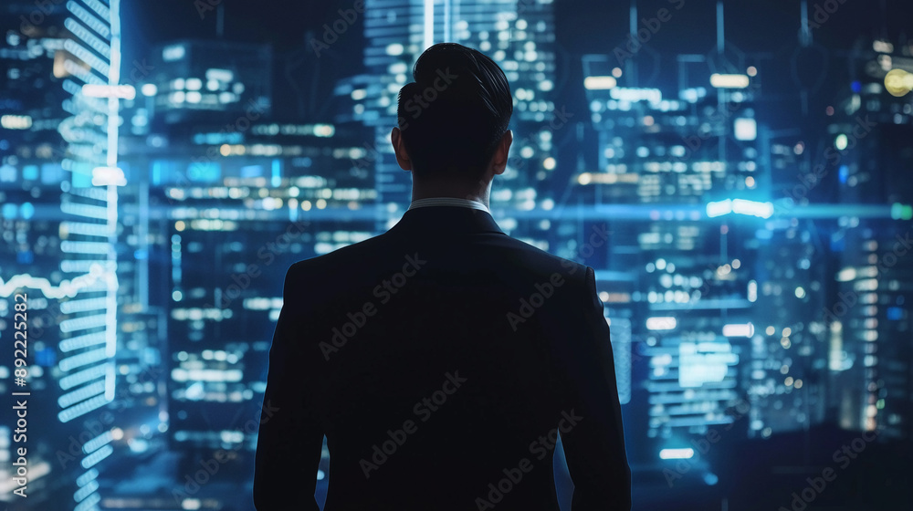 Businessman use AI technology for business management development Businessman use AI technology for business management development