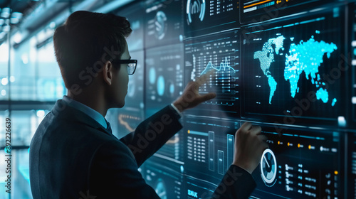 Businessman using AI technology enables advanced data analysis capabilities