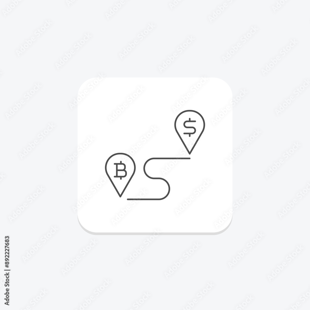 Trade Route thinline icon , vector, pixel perfect, illustrator file Trade Route thinline icon , vector, pixel perfect, illustrator file