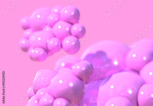 pink 3d bubble abstract background render