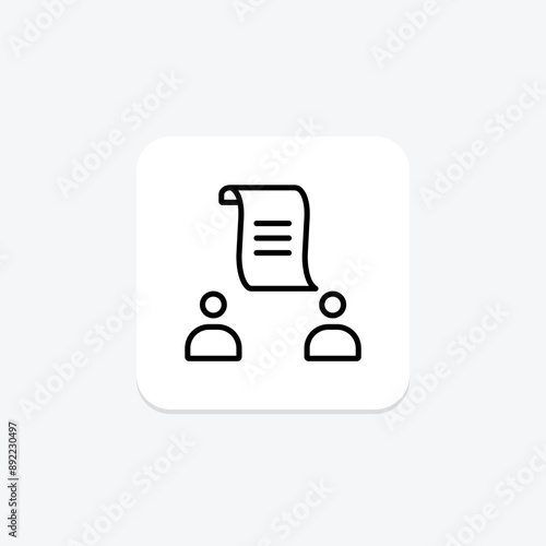 Treaty line icon , vector, pixel perfect, illustrator file