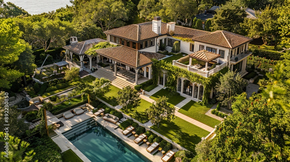 Mediterranean inspired villa with a sprawling garden and a private beach access in the exclusive Hamptons, New York Mediterranean inspired villa with a sprawling garden and a private beach access in the exclusive Hamptons, New York