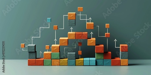 Abstract representation of business scaling, organizational, dynamic