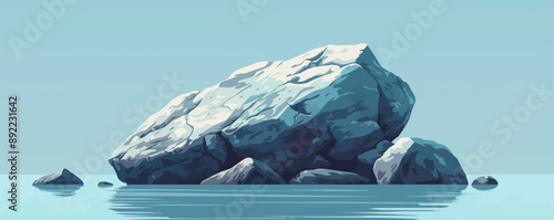 A rock. Vector flat minimalistic isolated illustration.