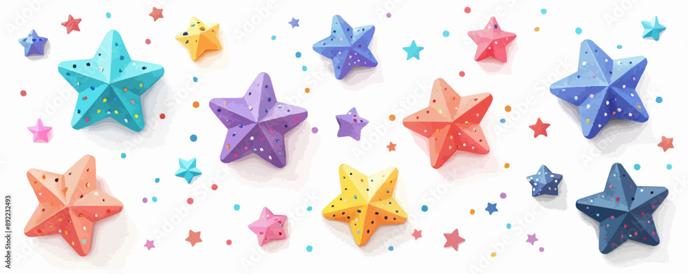 Toy stars on a white background. Vector flat minimalistic isolated illustration. Toy stars on a white background. Vector flat minimalistic isolated illustration.