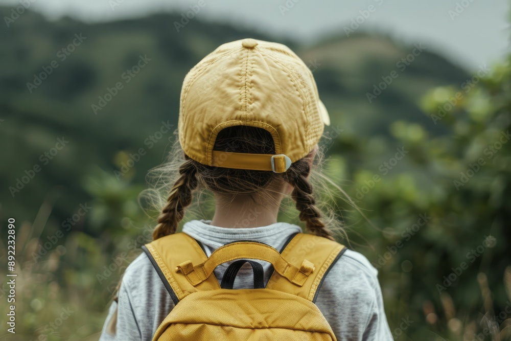 Girl's perspective with tourist gear, capturing the excitement and wonder of exploration.