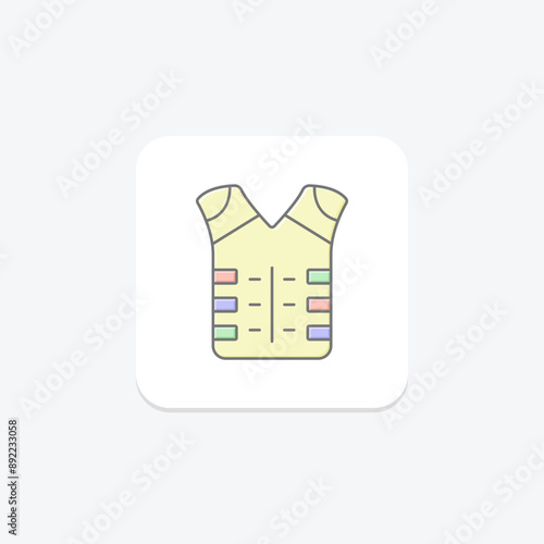 Armor lineal color icon , vector, pixel perfect, illustrator file