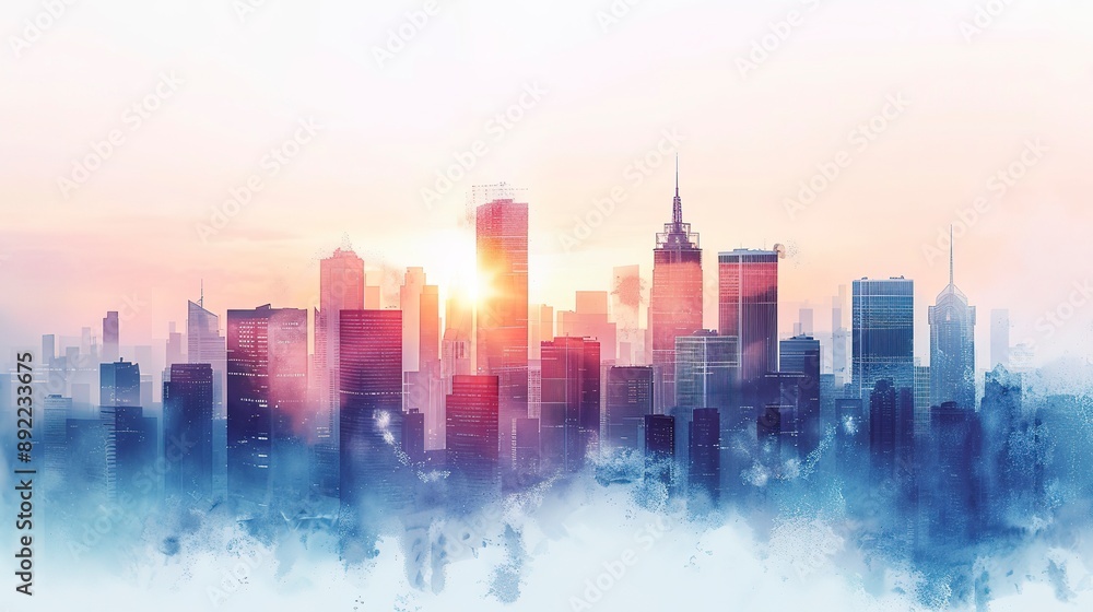 Abstract city building skyline metropolitan area Abstract city building skyline metropolitan area