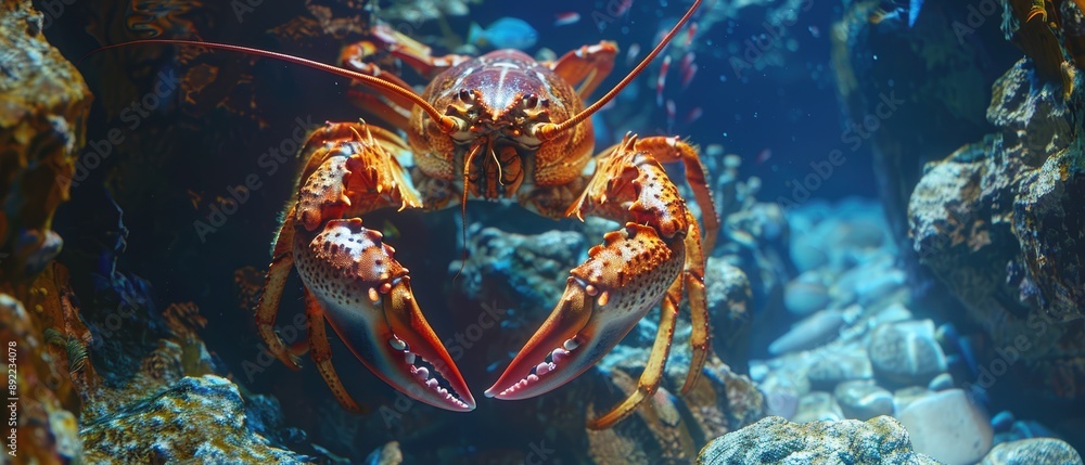 Mystical Encounter: Giant Lobster and King Crab in a Stunning Underwater Cave Exploration - Detail Mystical Encounter: Giant Lobster and King Crab in a Stunning Underwater Cave Exploration - Detail