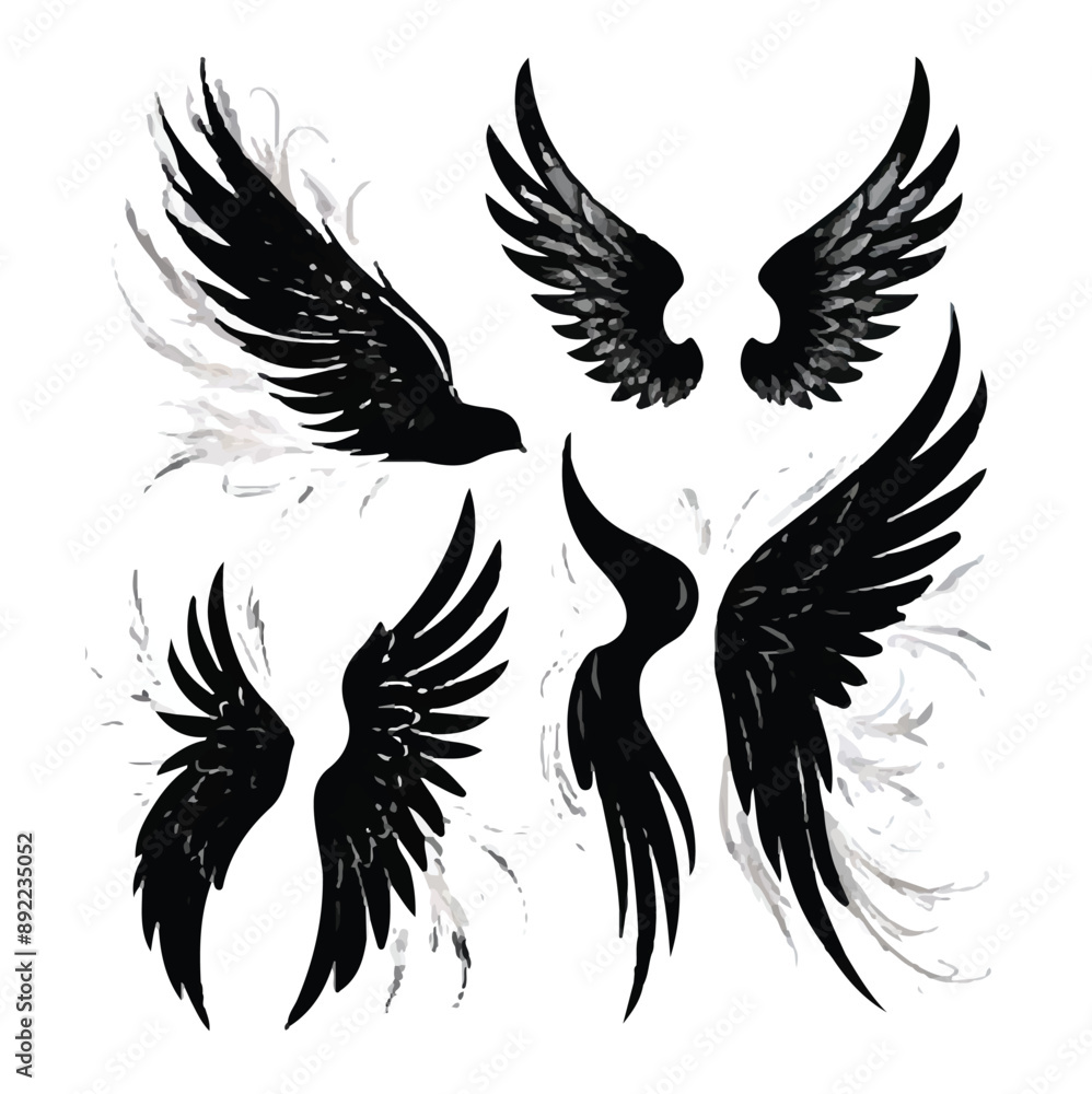 Fototapeta premium birds , feathers , wings , tattoo ,fly , hawk ,sign ,pigeon , sky , eagle