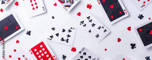 Playing cards on a white background. Vector flat minimalistic isolated