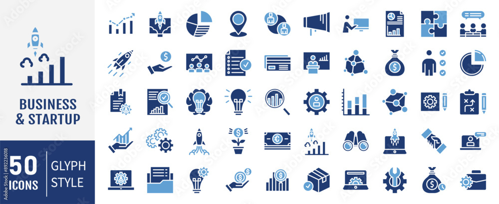 Business Startup vector icon set. For Mobile and Web. The set contains icons: Startup, Launch Event, Beginnings, New Business, Motivation, Rocket, Opening. Business Startup vector icon set. For Mobile and Web. The set contains icons: Startup, Launch Event, Beginnings, New Business, Motivation, Rocket, Opening.