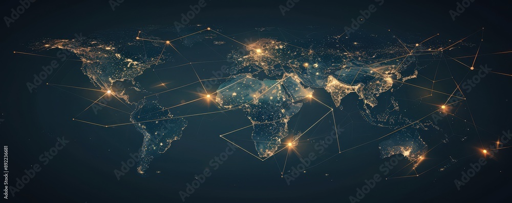 World map illustrating global communication and connections.