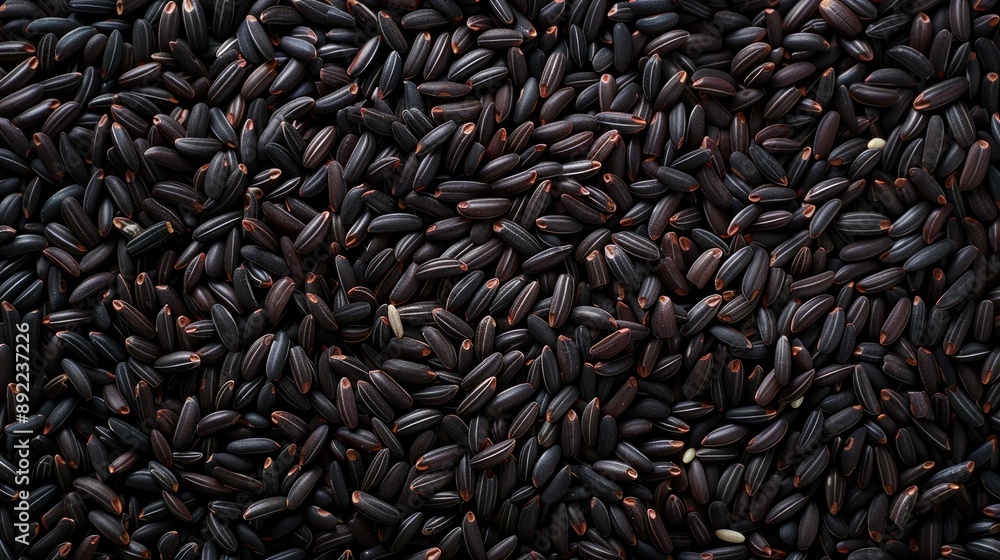 Whole grain black rice texture Whole grain black rice texture