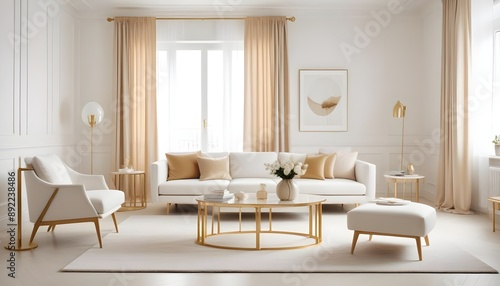 Photo interior modern design room 3d illustration