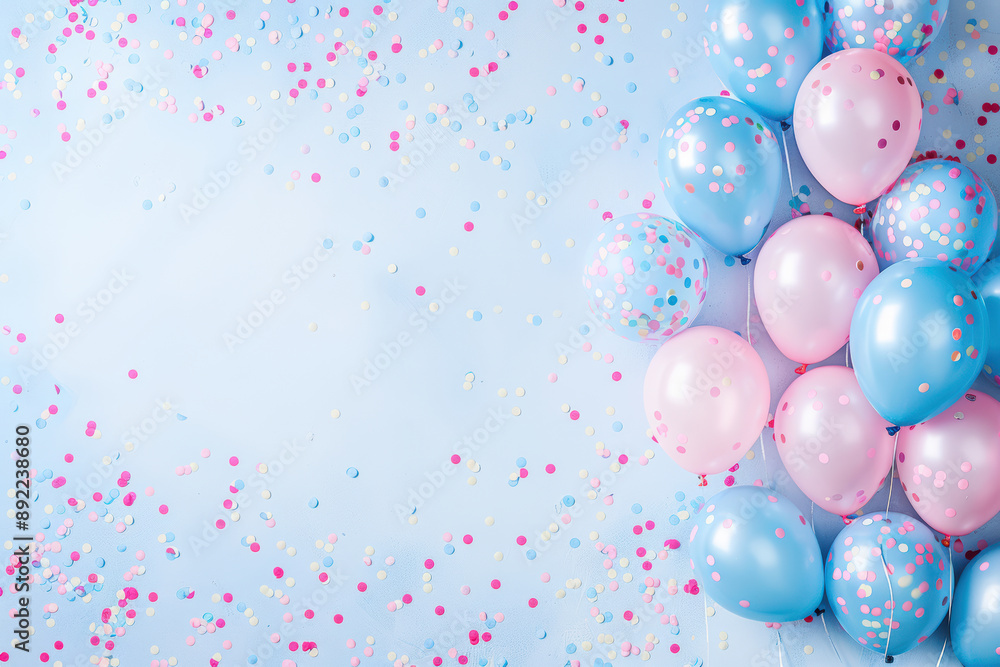 Party Scene with Balloons and Confetti Party Scene with Balloons and Confetti