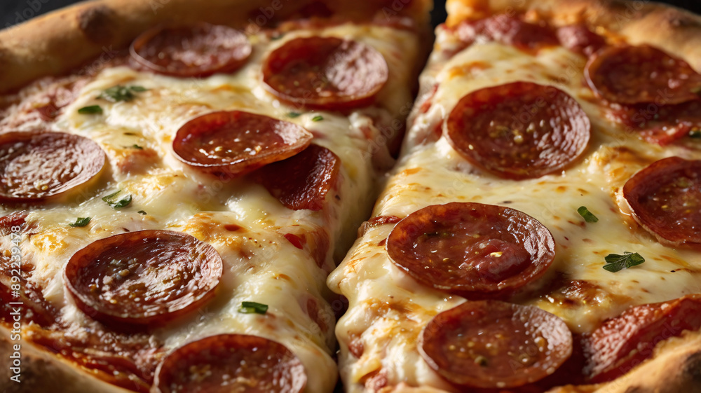 pizza with salami and cheese pizza with salami and cheese