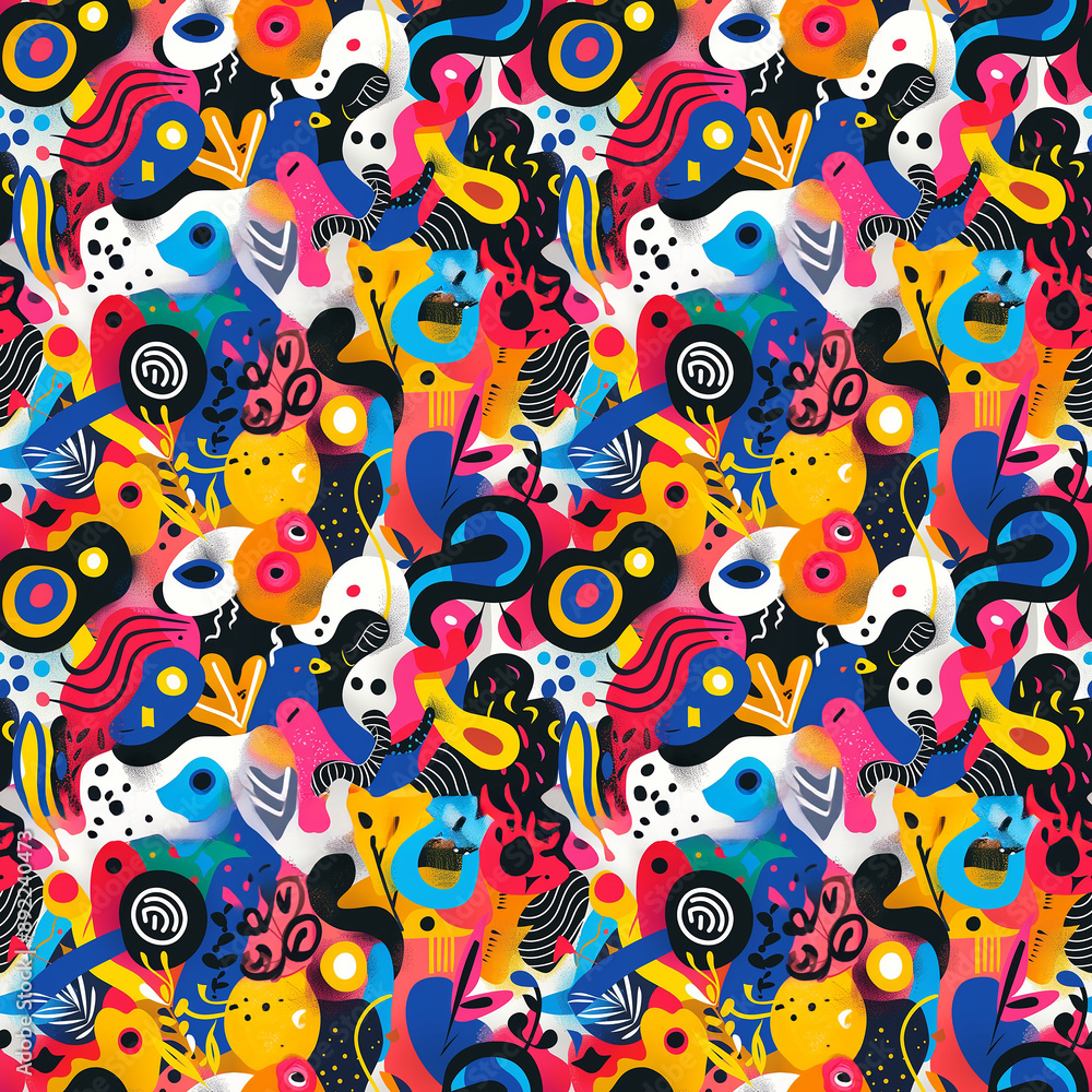 Abstract colorful pattern with shapes and lines Abstract colorful pattern with shapes and lines