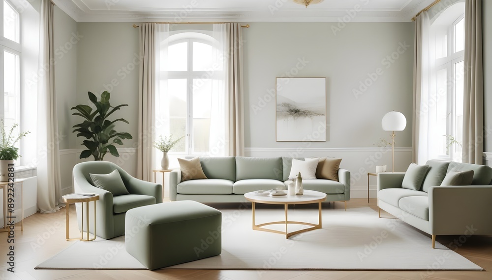 Fototapeta premium Photo interior modern design room 3d illustration