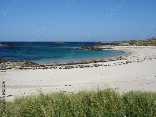 Stunning beach on the Isle of Coll. Inner Hebrides. Scotland. The Isle of Coll is a small Hebridean island, very much off the beaten track with many amazing beaches to explore.