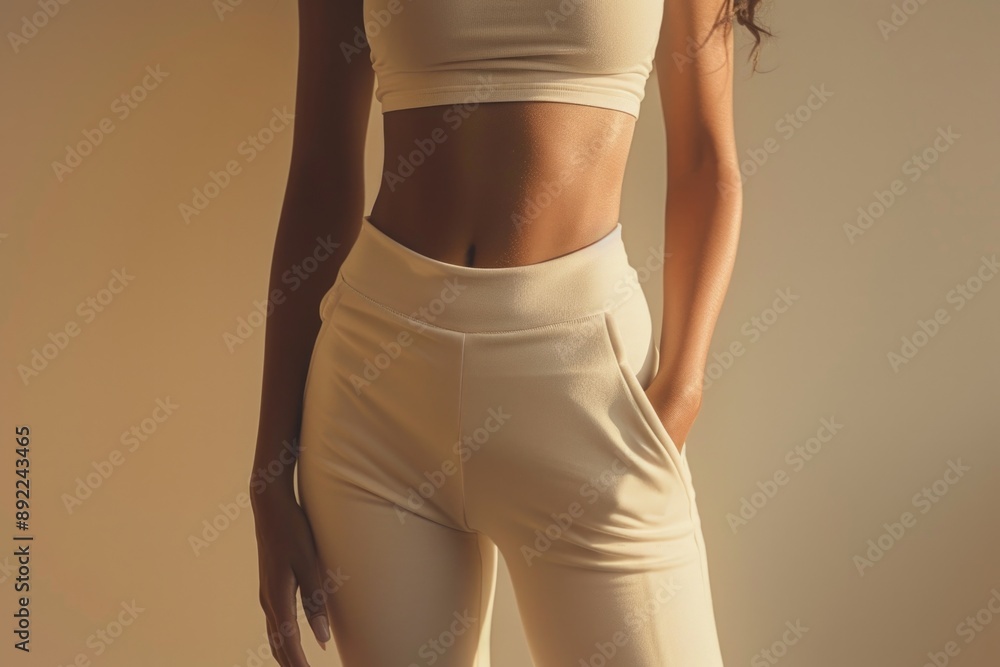 A person wearing white pants and top, simple illustration A person wearing white pants and top, simple illustration