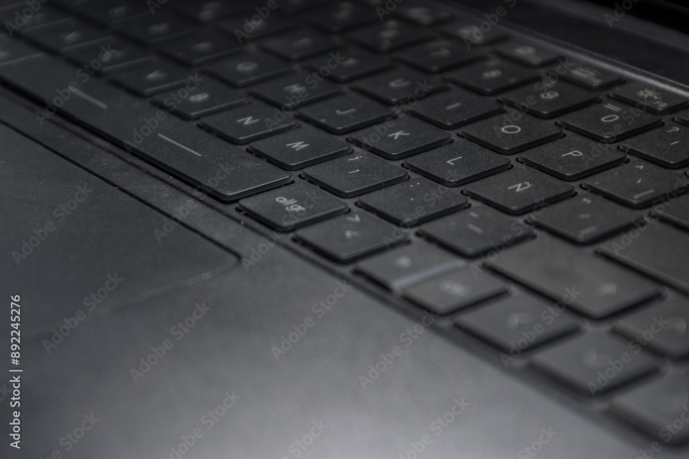 Photograph qwerty laptop keyboard matt black Photograph qwerty laptop keyboard matt black