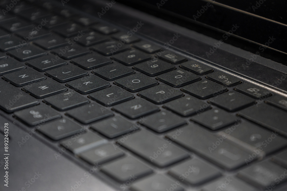 Photograph qwerty laptop keyboard matt black Photograph qwerty laptop keyboard matt black